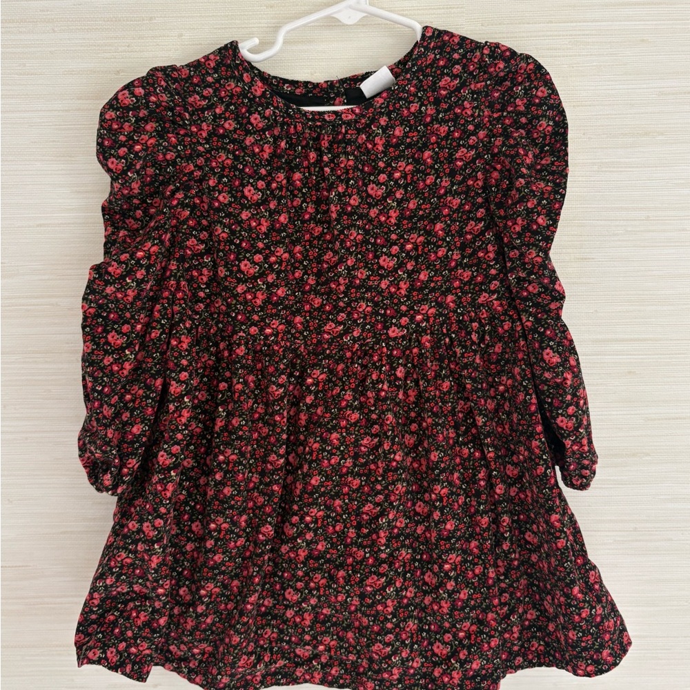 Gap Kids Corduroy Floral Long-Sleeve Dress - 3y